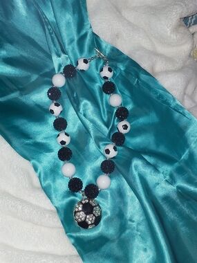 Source Unknown Black & White Soccer Pendant Necklace